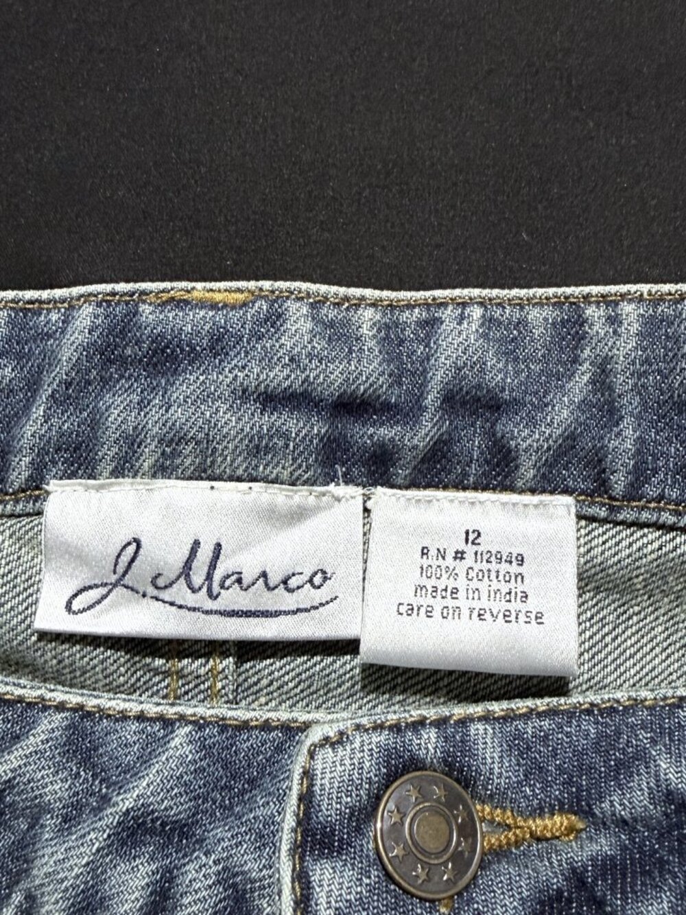 J Marco Womens Embroidered Jeans 12 Blue 100% Cotton Flare Low Rise - Picture 9 of 9